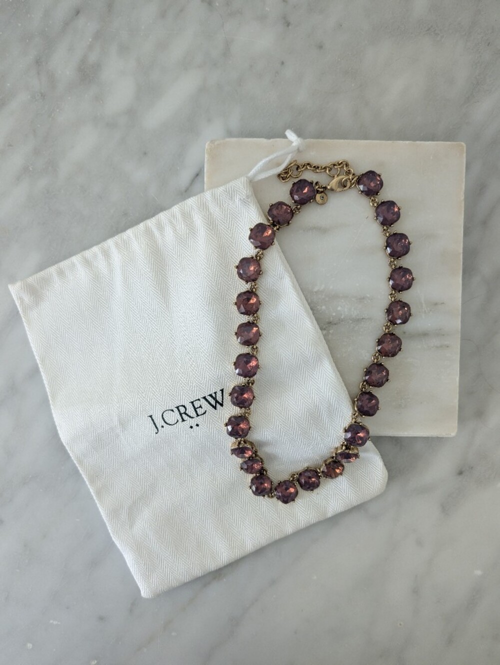 J. Crew Amethyst-Tone Crystal Collar Necklace